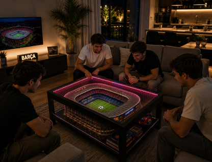Friends watching the match around the Stadium Table